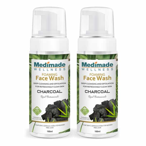 Medimade Activated Charcoal Foaming Face Wash - 160 Ml X 2 ( Pack Of 2 )