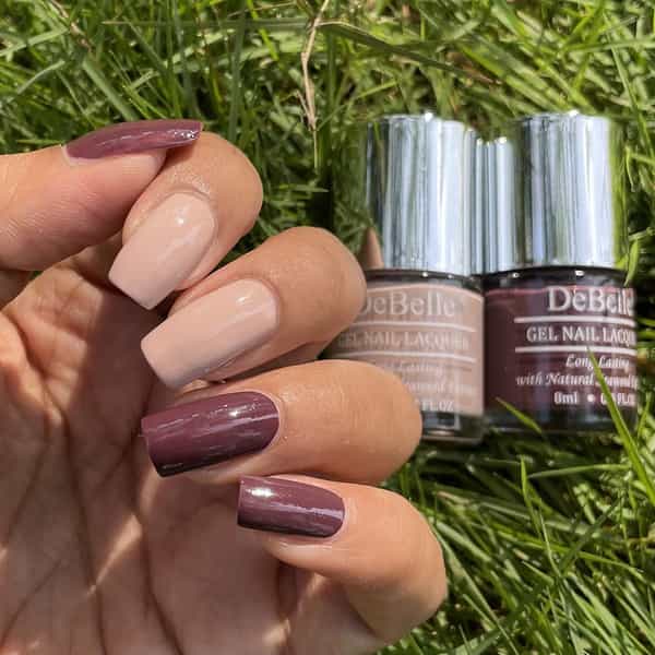 Debelle Gel Nail Polish Gift Set Of 2 Plum Toffe | Peony Blossom- 16 Ml(8 Ml Each)