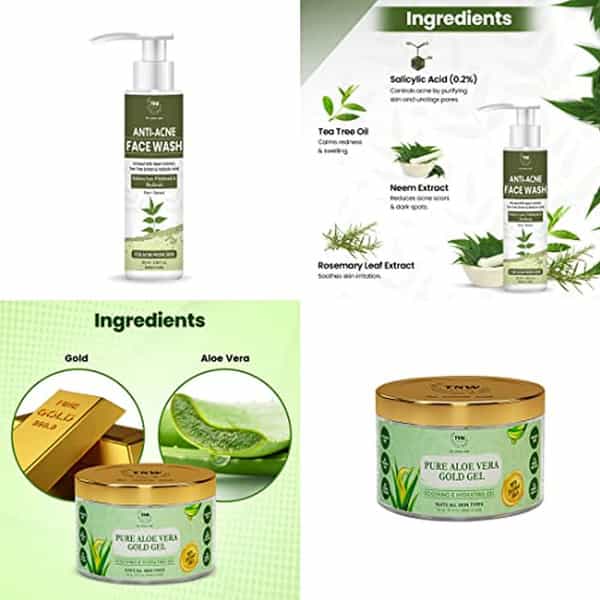 Tnw The Natural Wash Combo (Anti Acne Face Wash 100Ml + Aloe Vera Gold Gel 100Ml)