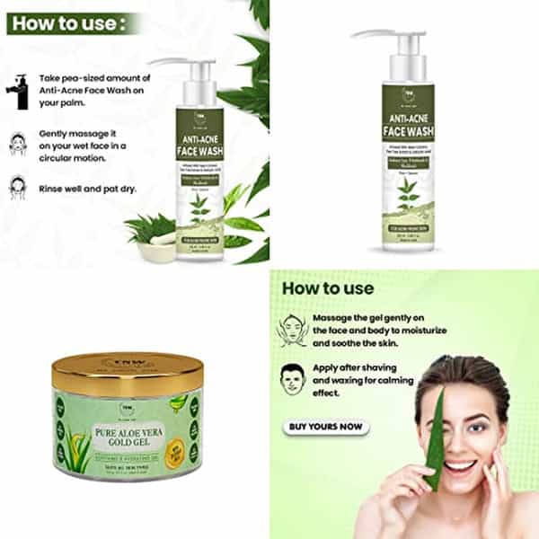 Tnw The Natural Wash Combo (Anti Acne Face Wash 100Ml + Aloe Vera Gold Gel 100Ml)