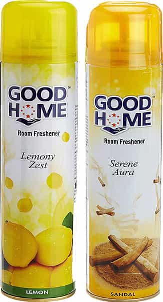 Good Home Lemon And Sandal Spray - Room & Air Freshner (2 X 160 Ml)