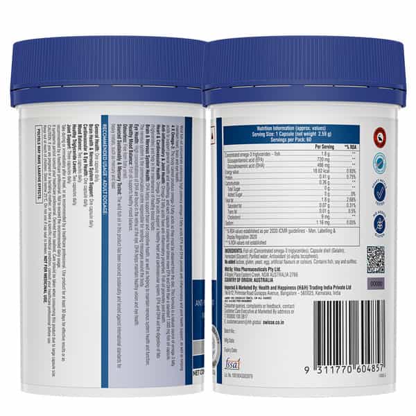 Swisse Ultiboost 4 X Strength Odrless Wild Fish Oil Capsule 60 No's