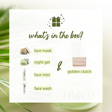 Plum Green Tea Glow Pack Gift Set : Face Wash, Face Mask, Night Cream, & Face Mist | For Oily Skin