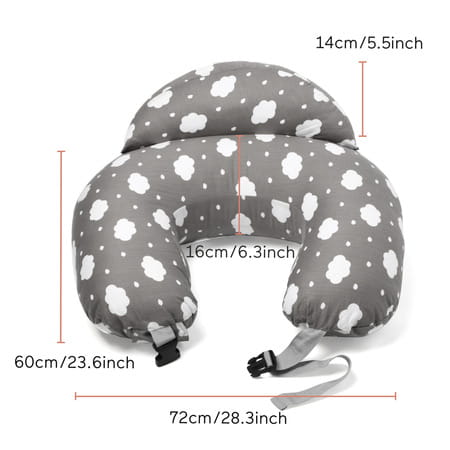 Momcozy Maternity Accessory Adjustable Nursing Pillow - Grey & White