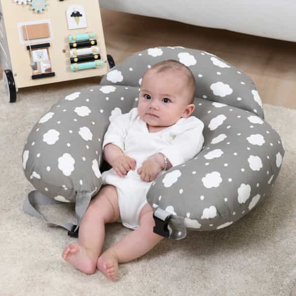 Momcozy Maternity Accessory Adjustable Nursing Pillow - Grey & White