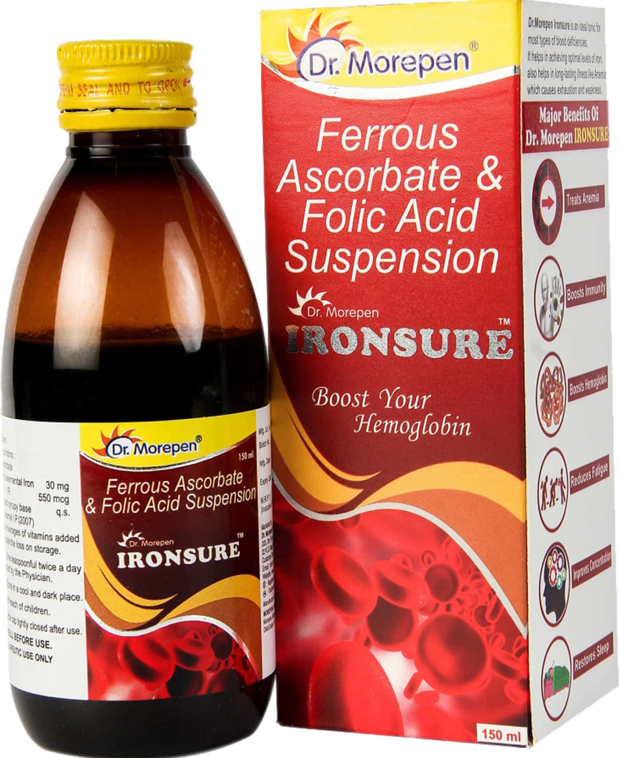 Dr. Morepen Ironsure | Boost Hemoglobin | Suspension | 150 Ml