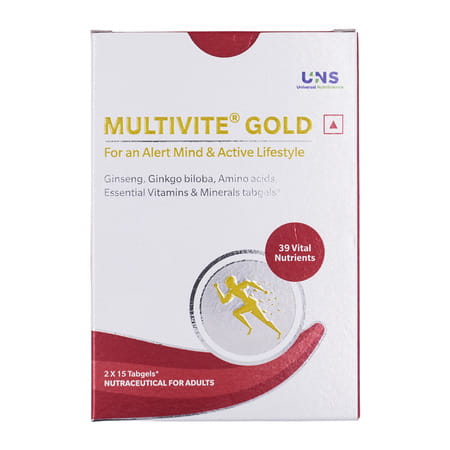 Multivite Gold Essential Vitamins & Minerals Tabgels For Adults 15 No'S
