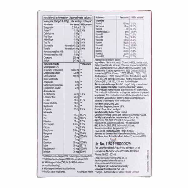 Multivite Gold Essential Vitamins & Minerals Tabgels For Adults 15 No's