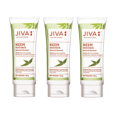 Jiva Neem Mud Pack|Enriched With Multani Mitti & Neem, Cleanses And Brightens Skin - 100g(Pack Of 3)