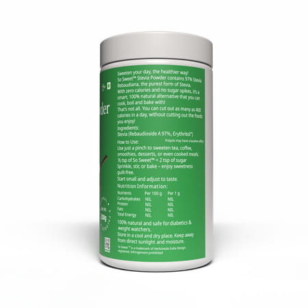 So Sweet Stevia Powder Sugar Free Zero Calorie Sweetener (250G)