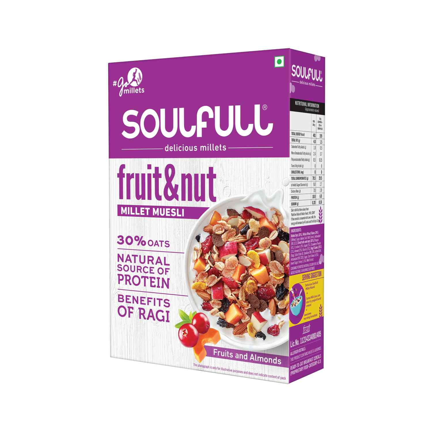 Buy Soulfull Millet Fruit & Nut Muesli Box Of 400 G Online at Flat 18