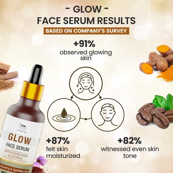 Tnw The Natural Wash Glow Face Serum For Radiance | With Kumkumadi & Licorice | Paraben-Free