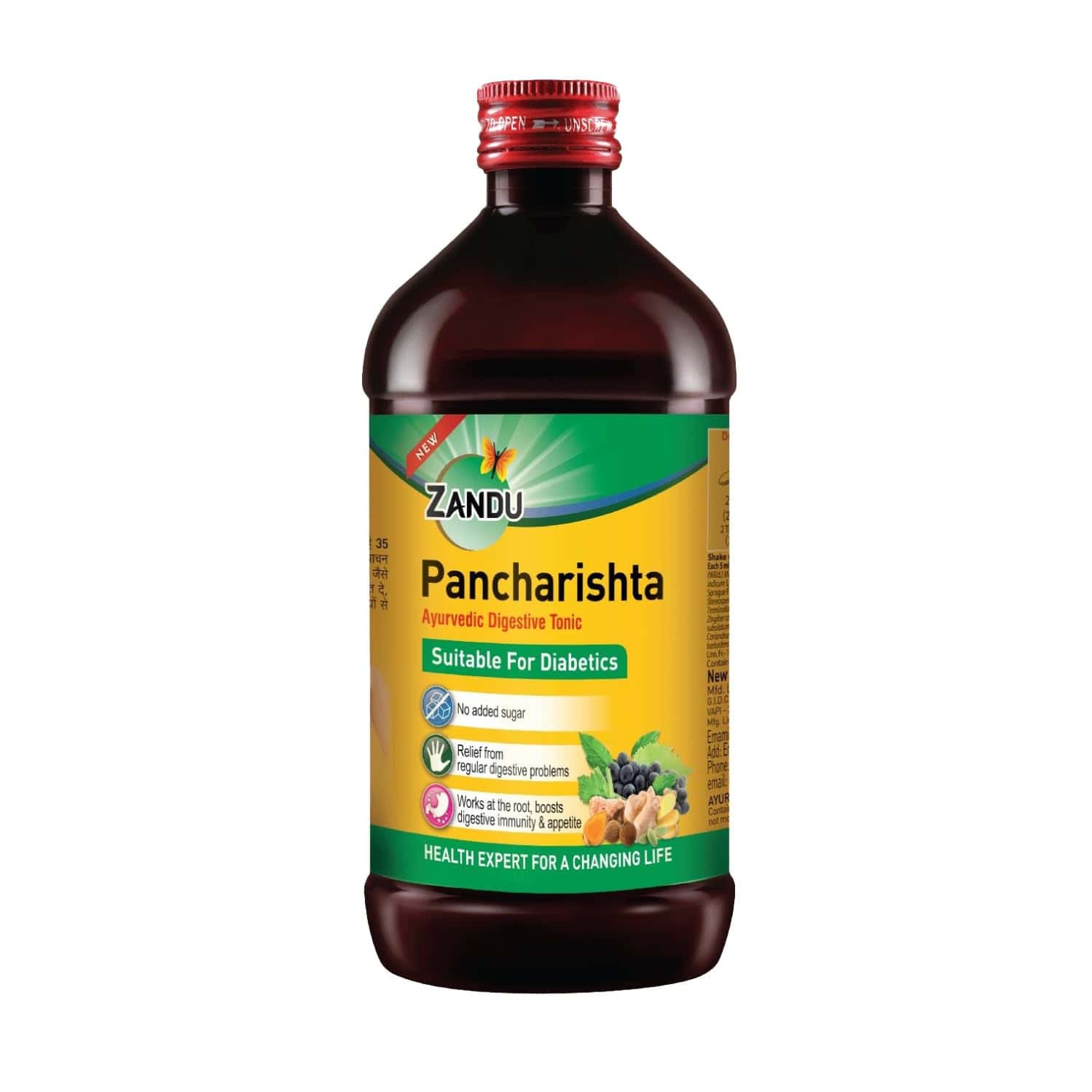Zandu Pancharishta Ayurvedic Digestive Tonic | Suitable For Diabetics | 450ml