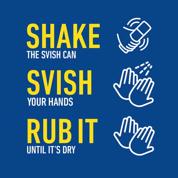 Svish On The Go Dank Hand Sanitizer Spray (100 Ml) | 70% Alcohol | No Gas Pack Of 3