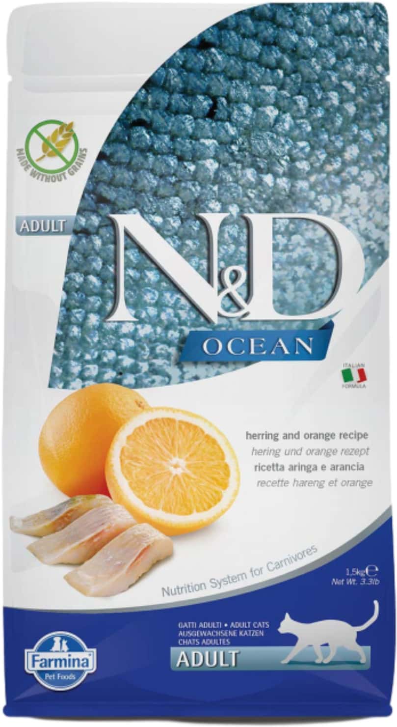 Farmina N&d Ocean Herring & Orange Cat Food | Premium Dry Food | 1.5kg