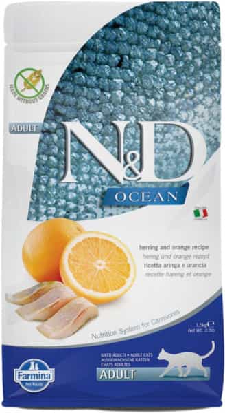 Farmina N&D Ocean Herring & Orange Cat Food | Premium Dry Food | 1.5Kg