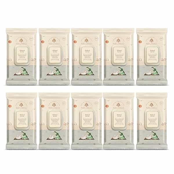Baby Forest Mulmul Baby Wipes|Ultra-Soft, Water-Based, 3X Thicker & Softer Wipes 72 Wipes|Pack Of 10