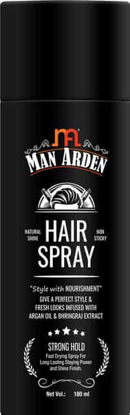 Man Arden Hair Spray - Strong Hold Styling With Nourishment - Argan Oil And Bhringraj 180 Ml