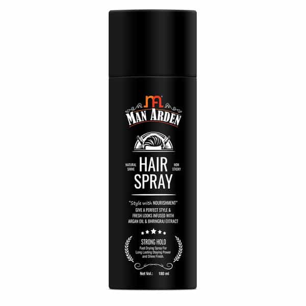 Man Arden Hair Spray - Strong Hold Styling With Nourishment - Argan Oil And Bhringraj 180 Ml