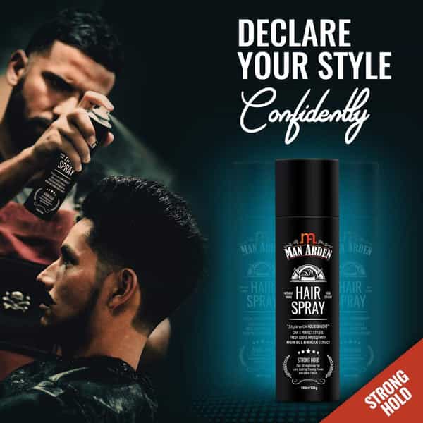 Man Arden Hair Spray - Strong Hold Styling With Nourishment - Argan Oil And Bhringraj 180 Ml