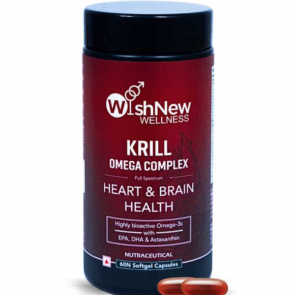 Wishnew Wellness Krill Omega Complex: Optimal Support For Heart And Brain Health | Rich In Omega-3