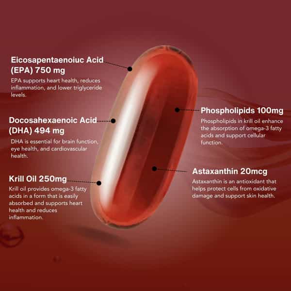 Wishnew Wellness Krill Omega Complex: Optimal Support For Heart And Brain Health | Rich In Omega-3