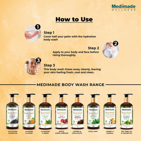Medimade Honey And Sandal Body Wash - 300 Ml X 2 ( Pack Of 2 )