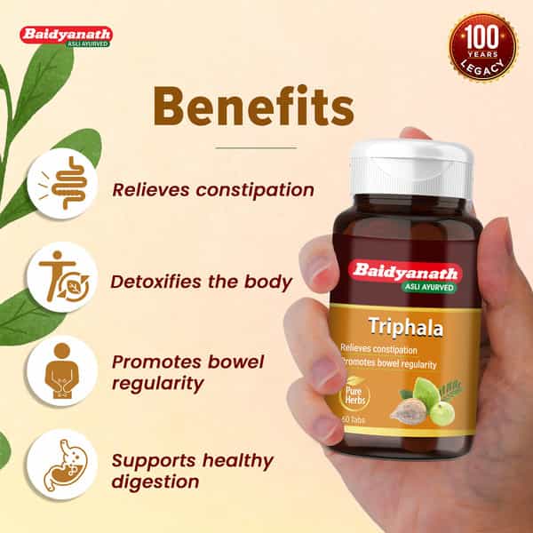 Baidyanath Triphala Tablets-Helpful In Relieves Constipation Acts As Natural Detoxifier|60Tb