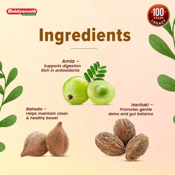 Baidyanath Triphala Tablets-Helpful In Relieves Constipation Acts As Natural Detoxifier|60Tb