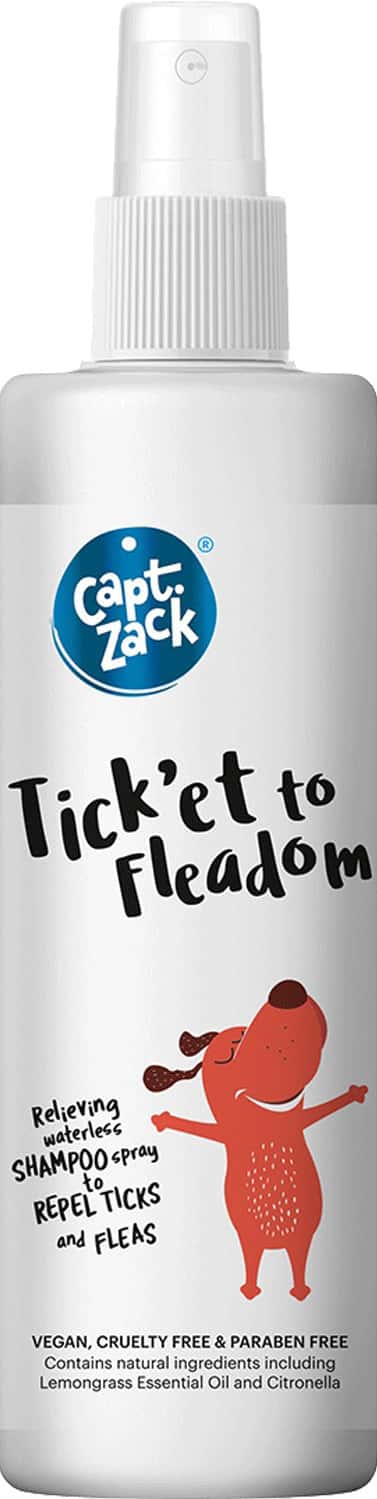 Captain Zack Ticket To Fleadom Waterless Shampoo Spray For Dogs 250 Ml
