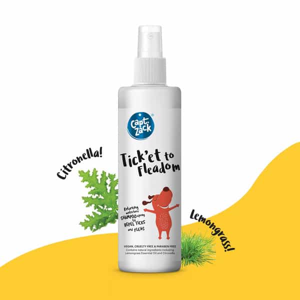 Captain Zack Ticket To Fleadom Waterless Shampoo Spray For Dogs 250 Ml