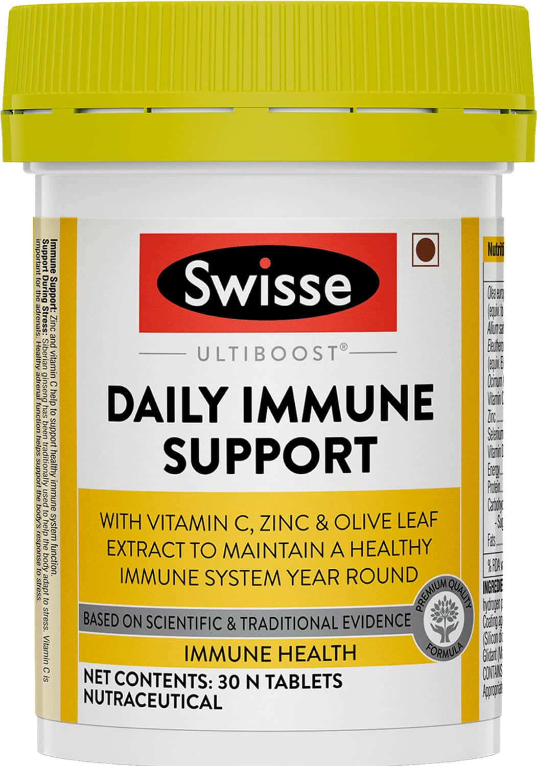 Swisse Ultiboost Daily Immune Support For Immunity With Vitamin C Zinc 30 Tablets - Bottle