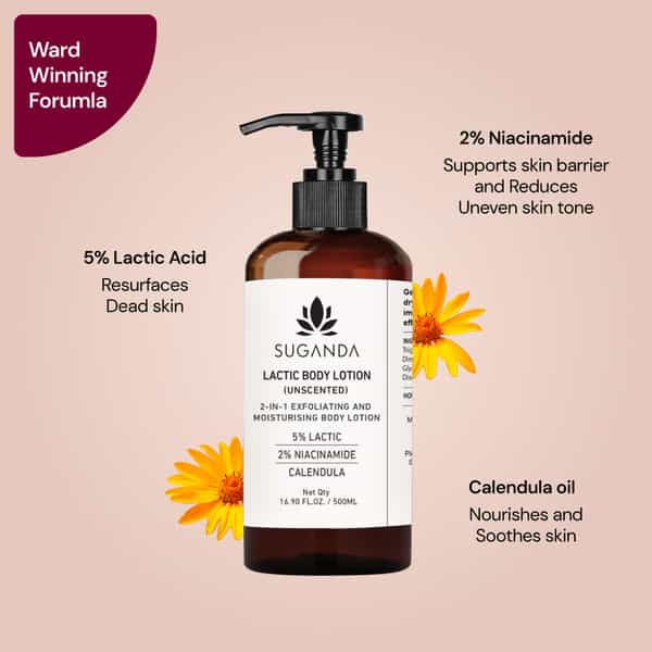 Suganda Lactic Body Lotion Unscented 500Ml
