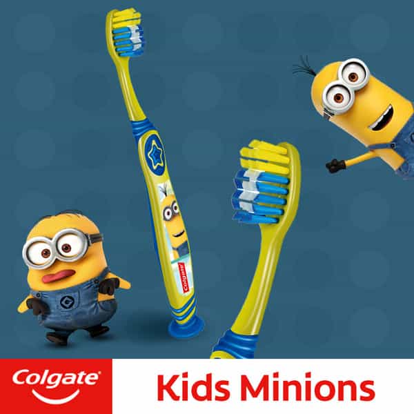 Colgate Kids (5+ Years) Minion Toothbrush Extra Soft With Tongue Cleaner - 1 Pc