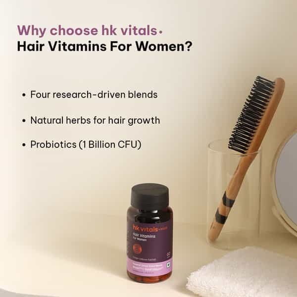 Hk Vitals Hair Vitamins For Women (60 Tablets) With Biowin & Keracollagen