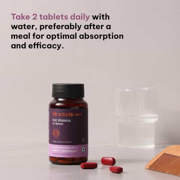 Hk Vitals Hair Vitamins For Women (60 Tablets) With Biowin & Keracollagen