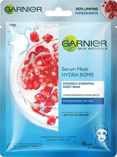 Garnier Skin Naturals Hydra Bomb (Blue) Face Serum Sheet Mask Tube Of 28 G