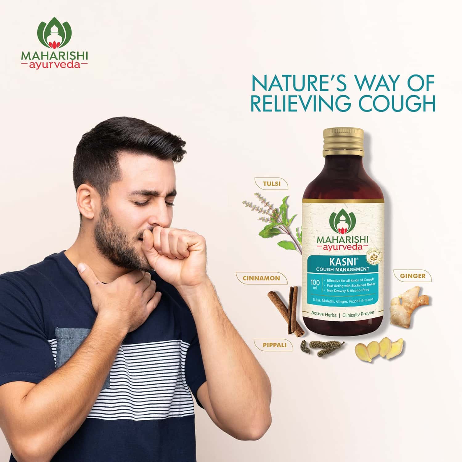 Buy MAHARISHI AYURVEDA KASNI COUGH SYRUP NONDROWSY NON HABIT