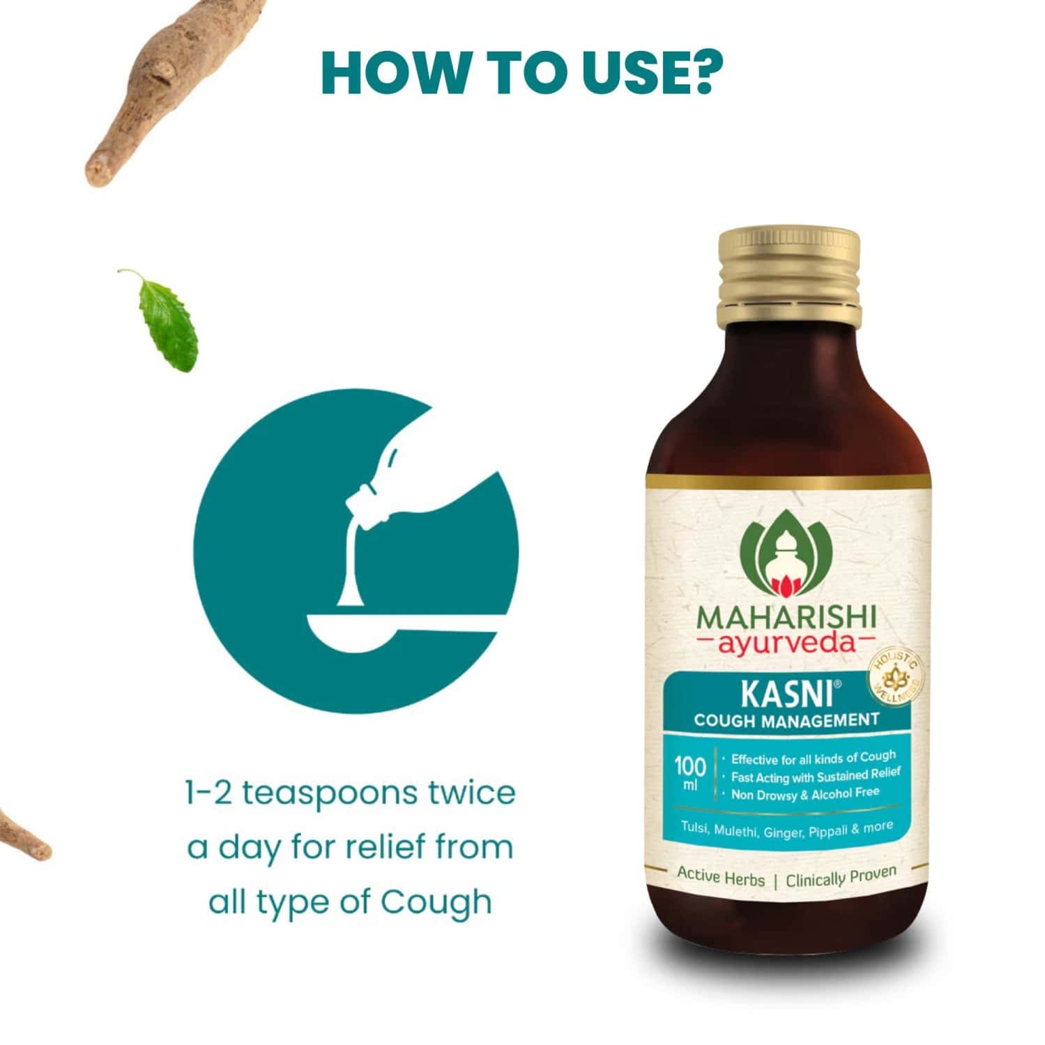 Buy MAHARISHI AYURVEDA KASNI COUGH SYRUP NONDROWSY NON HABIT