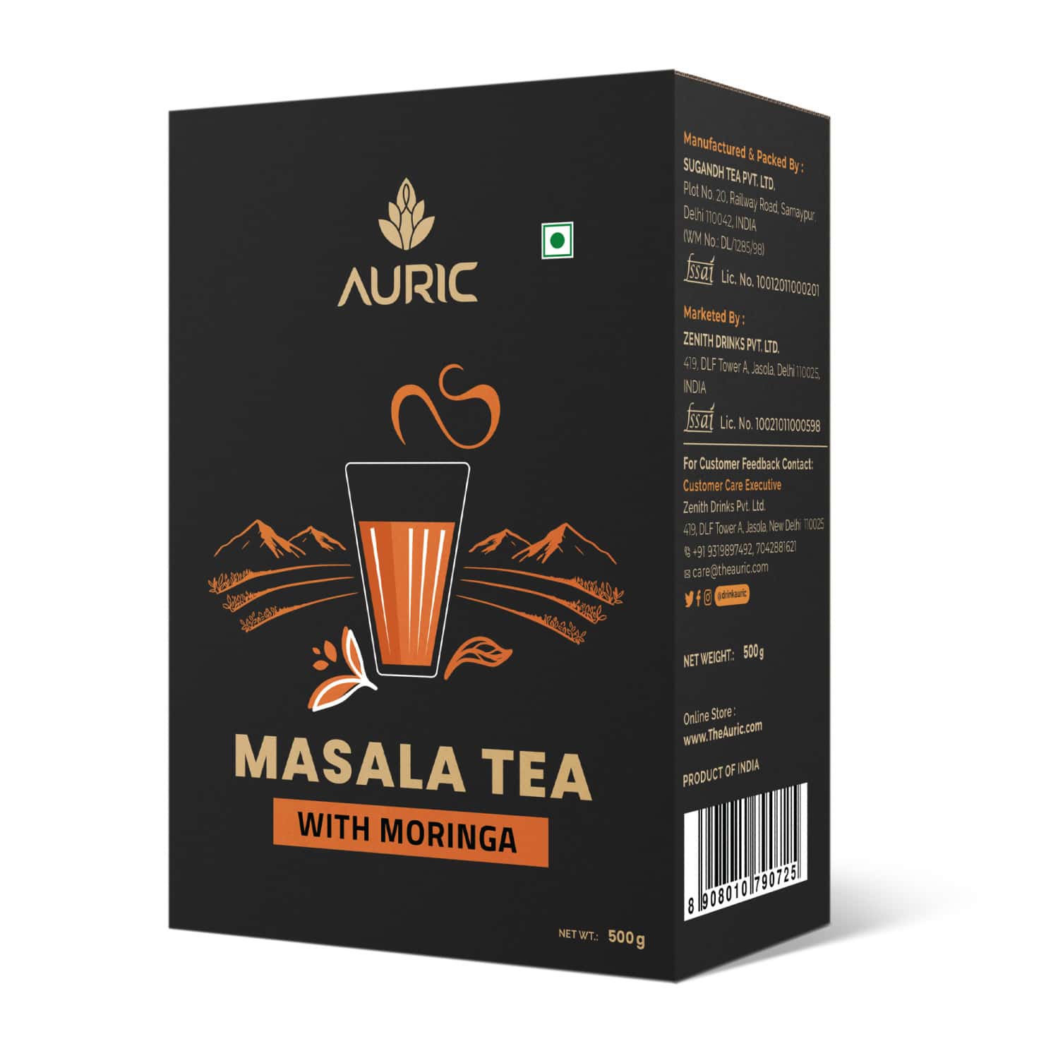 Auric Kadak Moringa Masala Tea - Black Tea From Assam & Darjeeling - 500g