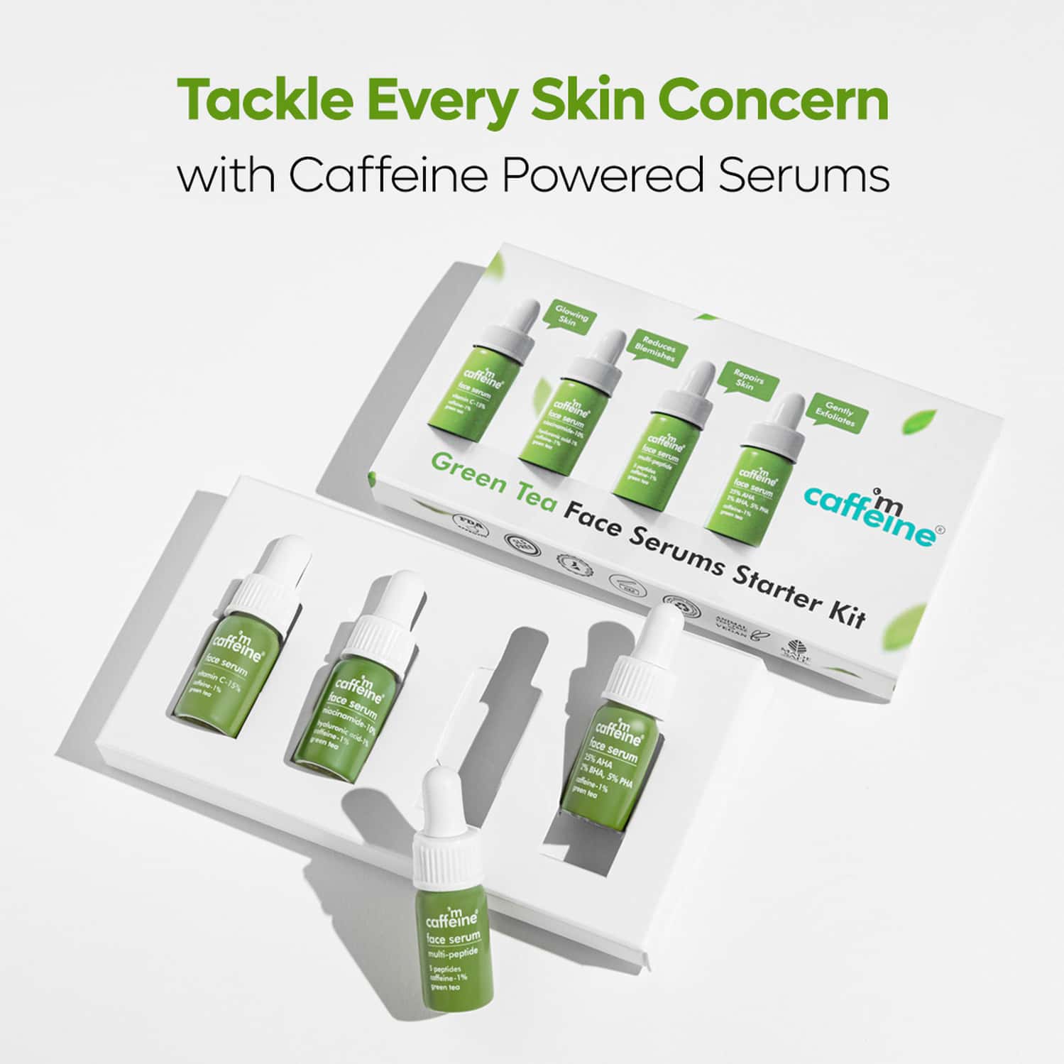 Buy MCAFFEINE MINIATURE GREEN TEA FACE SERUMS STARTER KIT Online & Get