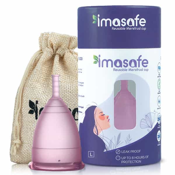 Imasafe Reusable Menstrual Cup For Women - Large (Pink) | Us Fda Registered