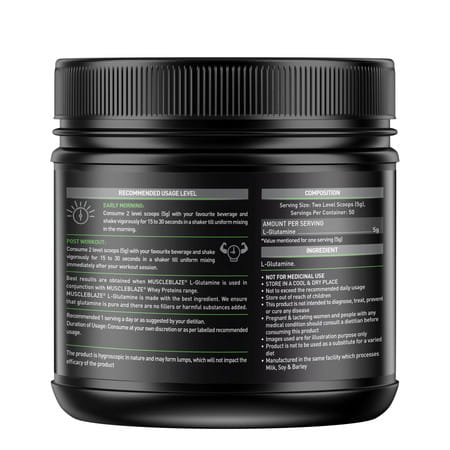 Muscleblaze L-Glutamine Unflavoured 250 Gm