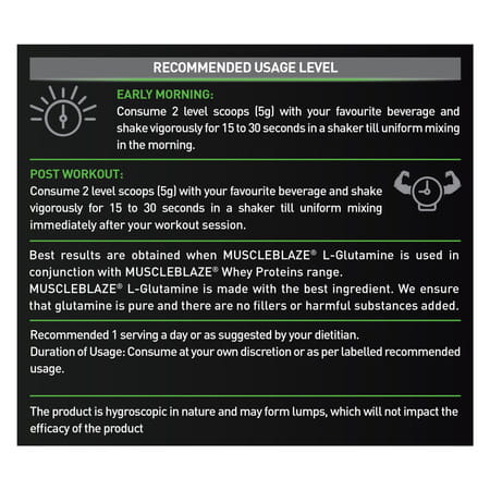 Muscleblaze L-Glutamine Unflavoured 250 Gm
