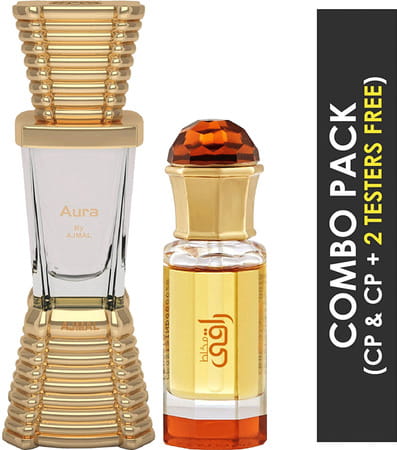 Ajmal Aura Cp Attar 10ml For Unisex And Mukhallat Raaqi Cp Attar 10ml For Unisex