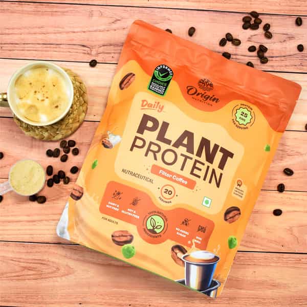 Origin Nutrition 100% Natural Plant Protein Powder 737G Coffee Caramel With 25G Plant Based Protein