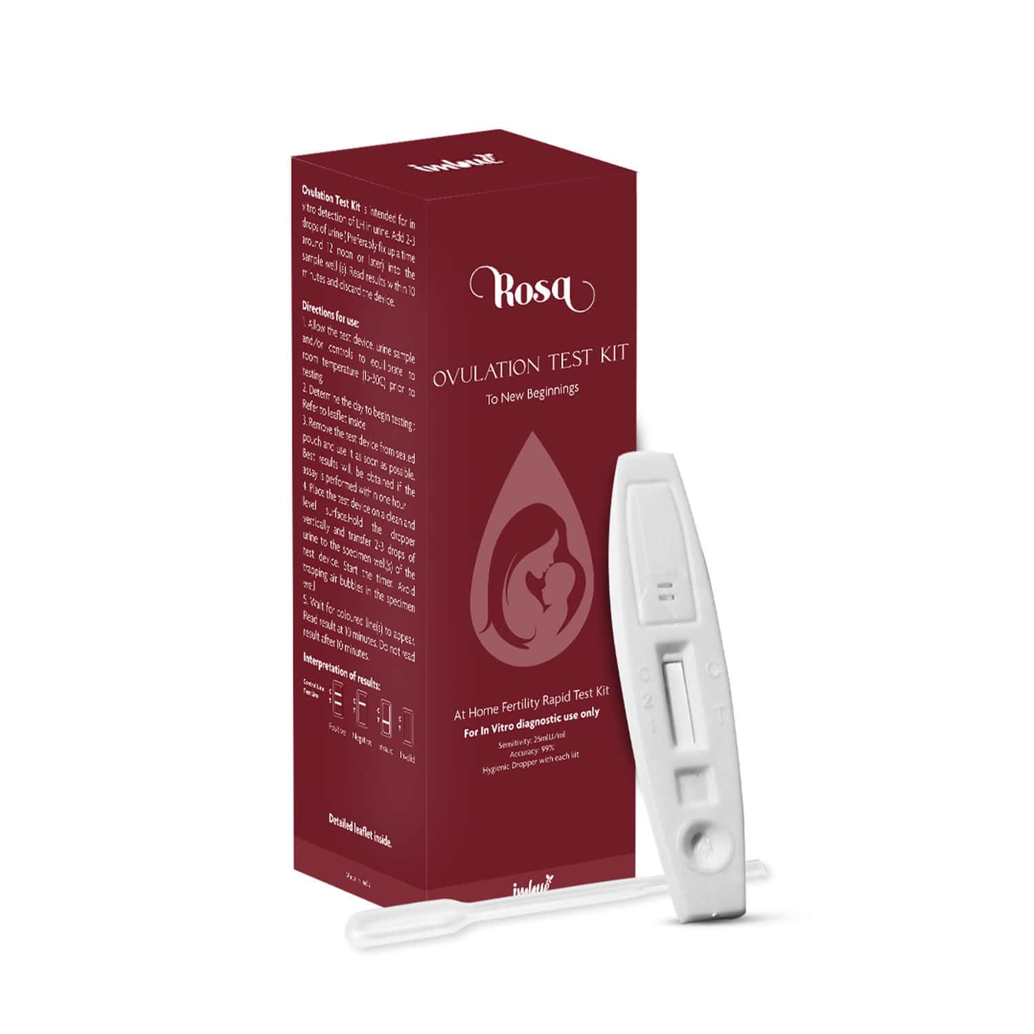 Imbue Rosa Ovulation Test Kit - At Home Fertility Rapid Test Kit For Women