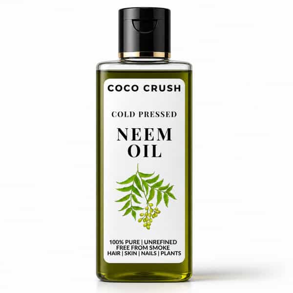 Coco Crush Neem Oil Cold-Pressed For Skin Care | Pimples & Scalp Treatment -50Ml