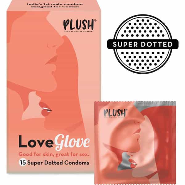 Plush Love Glove Extra Super Dotted Condoms Condom (15 Sheets)