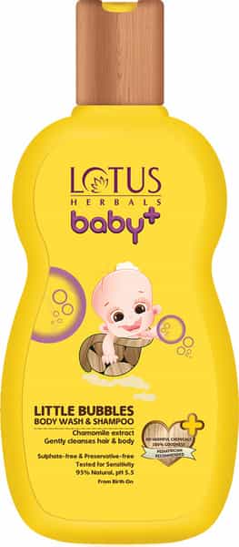 Lotus Herbals Baby+ Little Bubbles Body Wash And Shampoo 200Ml